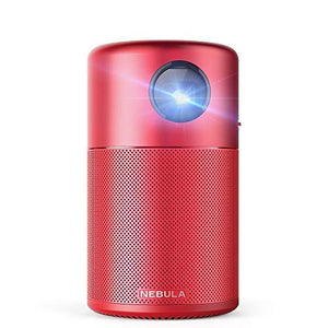 Anker Nebula Capsule Smart Wi-Fi Mini Projector, Red, 100 ANSI Lumen, 360° Speaker, 100 Inch Picture, Renewed