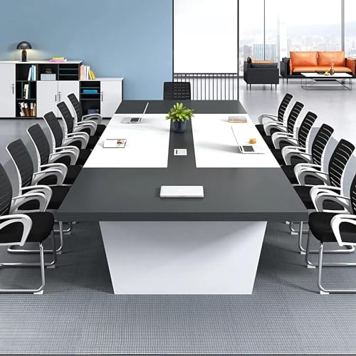 KAGUYASU 10FT Conference Table, Large Meeting Room Table, White, Home Office Desk