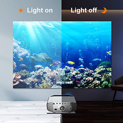 GooDee YG620 Native 1080p Projector 6800 Lux 300" Full HD LCD Video Projector 1920x1080 Home & Business & Outdoor Projector, Compatible with iPhone, Android, PC, PS4, TV Stick, HDMI, VGA, USB, etc