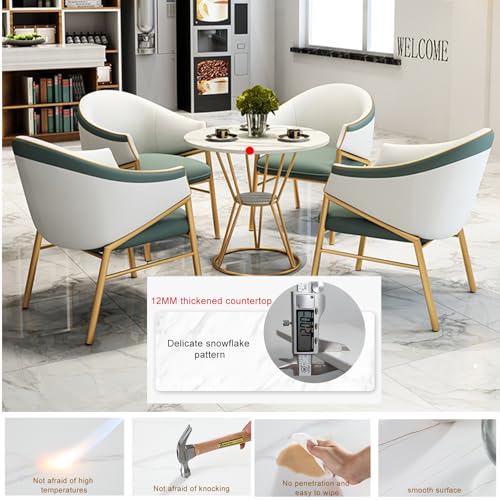 YUZES Office Reception Room Club Table and Chair Set - Light Color