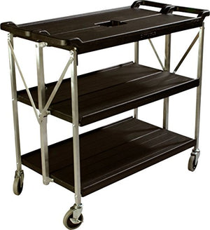 Carlisle SBC203103 Fold 'N Go Collapsible Utility Cart, 350 Pound Capacity, 31" Length x 20" Width Shelf, Black