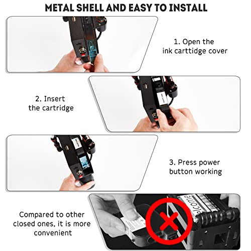 Avhrit Handheld Inkjet Printer with 4.3 Inch Display, Aluminum Alloy Portable Inkjet Printer with Stand, Printing 0.08-0.5 Inch Printing Height 0.08-0.5 Inch Cordless Inkjet Printer with Pen