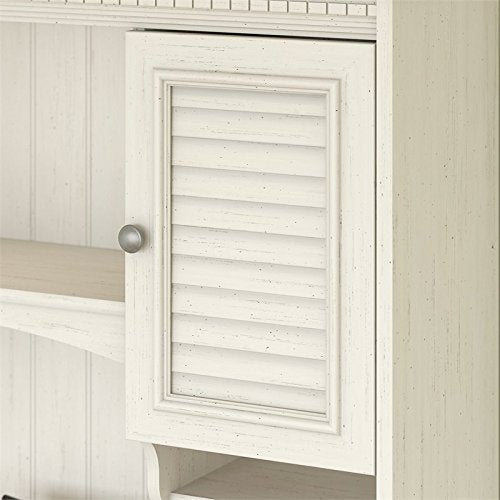 Bush Furniture Stanford Computer Desk with Hutch and Drawers in Antique White
