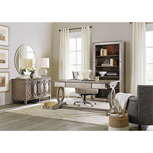 Hooker Furniture Rustic Glam Trestle Computer Desk in Light Wood