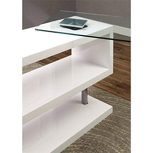 Furniture of America Fiora Modern Swivel Computer Desk in White