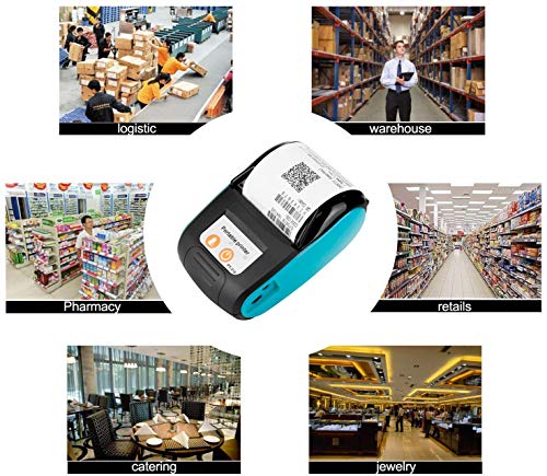 Bluetooth Receipt Printer, 58mm Mini Thermal Printer, Wireless Portable POS Receipt Printer, Mobile Thermal Printer Support Android/IOS, Bill Receipt Printer for Restaurant Sales Retail Small Business