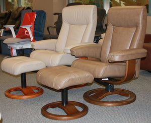 ScanSit 110 Black Leather Recliner Norwegian Ergonomic Scandinavian Lounge Reclining Chair 110 ScanSit Large Recliner Furniture Espresso Wood by Hjellegjerde