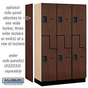 Salsbury Industries 2-Tier S-Style Extra Wide Designer Wood Locker, Mahogany, 6-Feet High, 18-Inch Deep