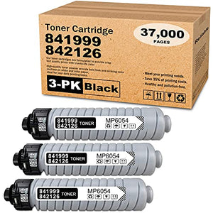 3 Pack 841999 842126 High Yield Toner Cartridge Black Compatible MP 6054 Replacement for Ricoh MP 4054SP MP 5054SP MP 6054SP Printer Toner