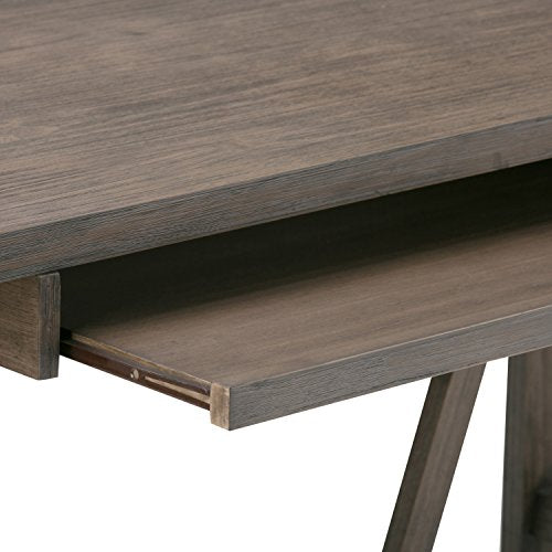 SIMPLIHOME Dylan SOLID WOOD Modern Industrial 60 inch Wide Home Office Desk, Writing Table, Workstation, Study Table Furniture in Driftwood