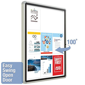 Quartet Enclosed Whiteboard / Dry Erase Board, for Outdoor Use, Magnetic, 30" x 39" or 9 Sheets, 1 Swing Door, Aluminum Frame (EEHM3930)