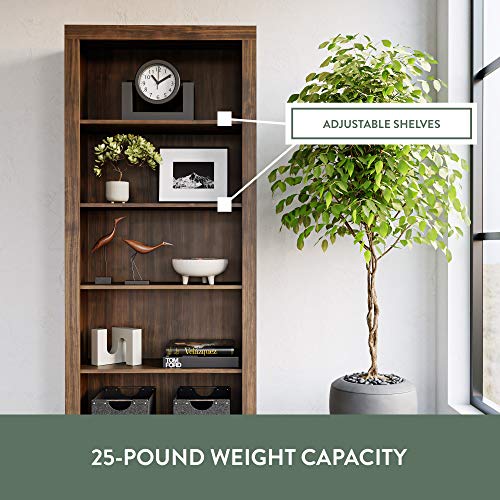 Edenbrook Sumac Bookcase, 5-Shelf Charcoal Organizer for Bedroom or Home Office