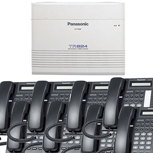 Panasonic Small Office Business Phone System Bundle Brand New includiing KX-T7730 8 Phones Black and KX-TA824 PBX Advanced Phone System