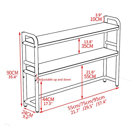 Zenglingliang Desktop Bookshelf 3-Tier Organizer with White Metal Frame - Adjustable Countertop Display Rack