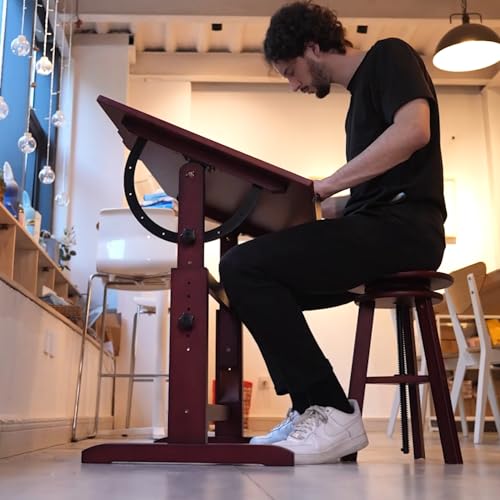 MEEDEN Vintage Wood Drafting Table & Stool Set