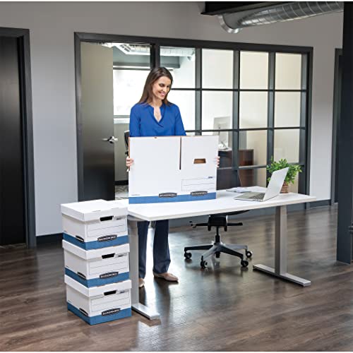 Bankers Box STOR/FILE File Storage Box, White, Blue, 20-Pack