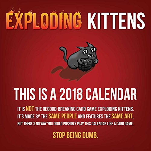 Exploding Kittens 2018 Wall Calendar