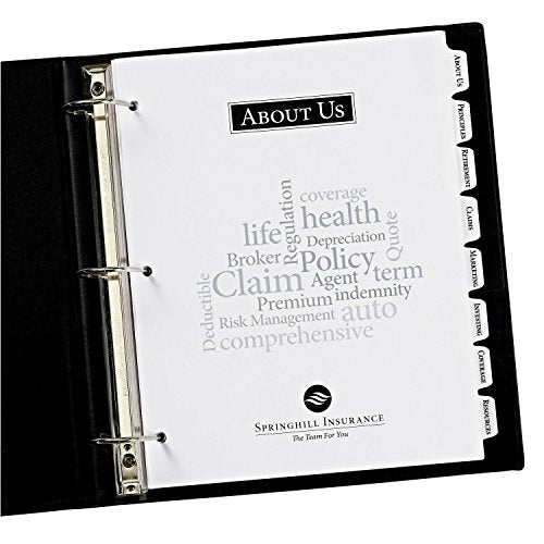 Avery Wide Format Print-On Dividers, White, 8 Tabs, 25 Sets (11567)