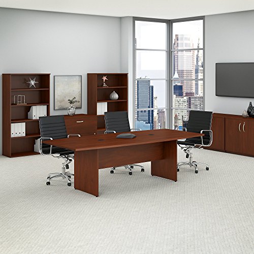 Bush Business Furniture Conference Table for 6-8 People | Boat Shaped 8 Foot Desk, Hansen Cherry