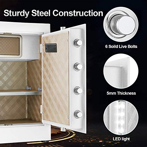 TIGERKING Security Home Safe, Digital Safe Box- 2.05 Cubic Feet, White