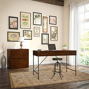 Kathy Ireland Office Ironworks 48W Writing Desk and Cabinet in Cherry