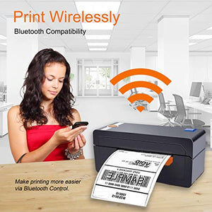 Bluetooth Ready Thermal Label Printer, Adjustable High Speed Direct USB Thermal Barcode, 4x6 Shipping Label Print Maker Writer Machine, Compatible with Ebay, Amazon, UPS, Shopify, FedEx, Etsy