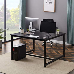 Zebery Computer Desk, Home Office Extra Large Computer Desk, 47 X 47 Inch Two Person Desk Double Workstation Desk, 2 People Office Desk Writing Desk (Black)