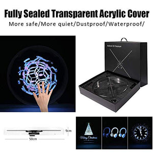 2019 Premium 3D Hologram Fan ，Four-Axil Design Hologram Projector , Android Smart Operating System ,Holographic Advertising Fan Upload by APP /TF Card/Cloud Serve ，Support WiFi+Bluetooth