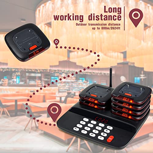 Generic Restaurant Pager System with 20 Pagers, 2624ft Range, Call Record & Silent Mode