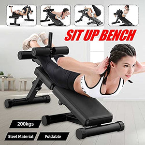 ZHBW Foldable Weight Bench, Adjustable Fitness Sit Up Ab Bench Incline/Decline Press Strength Training Equipment for Home Gym Weight Lifting Full Body Workout