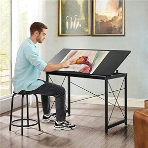 Drafting Table Artist Drawing Craft Desk Table for Home w/Mid-Back Office Chair