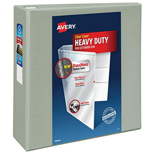 Avery Heavy-Duty View Binder with 4-Inch One Touch EZD Ring, Gray (79404)