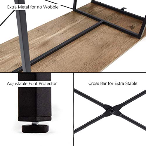 LINSY HOME 47 Inch Computer Desk, Writing Laptop Table for Work Study with Shelf, LS209V1-A