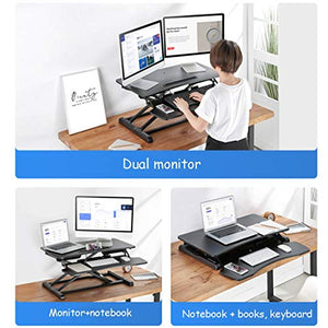 Stand up desk converter Standing Desk Converter, Electric Height Adjustable Sit-Stand Desk, Office Workstation, Rise From 10.6-50cm for PC Computer Screen, Keyboard, Laptop standing riser workstation