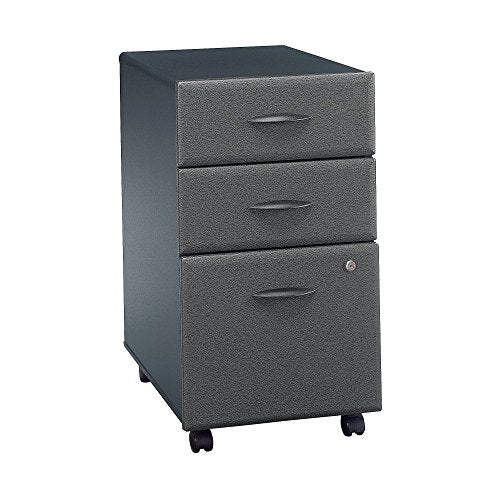 Bush Business Furniture Series A 3 Drawer Mobile File Cabinet - Slate 16W X 20D X 28H Ergonomichome American Made TAA Compliant