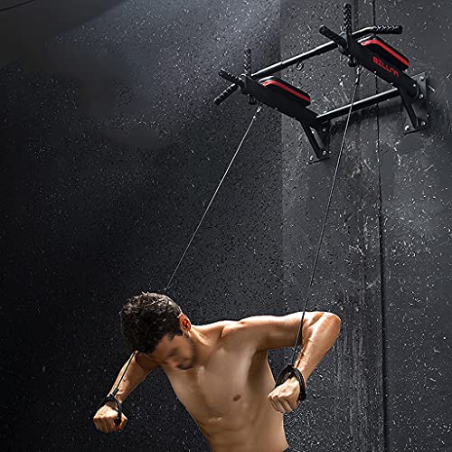 TYX Wall Mounted Pull Up Bars, Multifunction Strength Training Equipment with Pads and Handles, Heavy Duty Chin Up Bars for Home Fitness,Silver