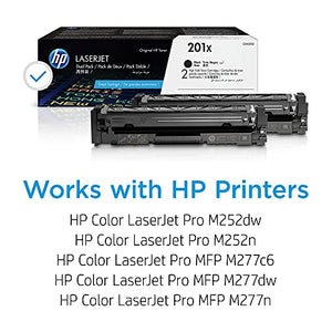 HP 201X | CF400XD | 2 Toner-Cartridges | Black | Works with HP Color LaserJet Pro M252dw, M277 series | High Yield