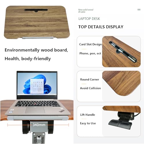 HGTRH Mobile Laptop Stand Desk Rolling Cart, Adjustable Height Tilting Top Portable Reading Table