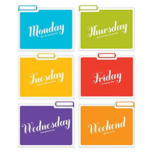 Knock Knock Days of the Week File Folders Set, Daily / Weekly Organizer Files (Set of 6, 11.5 x 9-inches)