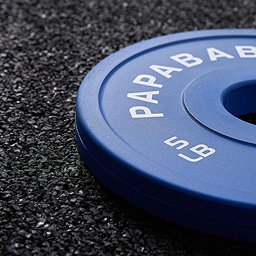 papababe Bumper Plates with 2 inch Change Plate Set Olympic Fractional Plate for Strength Training（175lb Set）