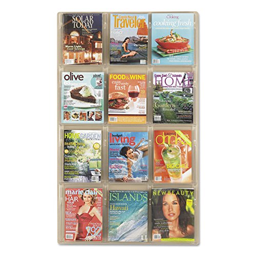 Safco Clear Literature Display 12 Compartments 30" x 2" x 49" - 5602CL