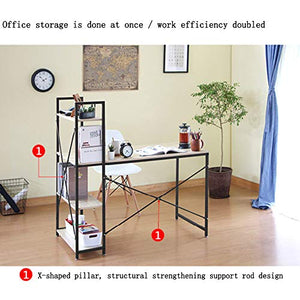 Computer Desk, Study Desk with Bookshelves, Sturdy Small Laptop Desk, Wood Home Office Desk, for Home Office Workstation, Working, Study, Writing