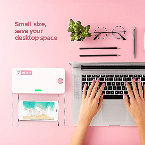 MUNBYN Pink Label Printer with Shipping Scale, Label Holder,Stack of Thermal Labels