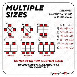 Sneeze Guard Table Divider by SPEEDYORDERS - 4 Persons Clear Acrylic Desk Dividers for Students School Restaurant - For Round/Square Tables - 1/4" Thick Acrylic 47.5"W x 47.5"L x 23.5"H