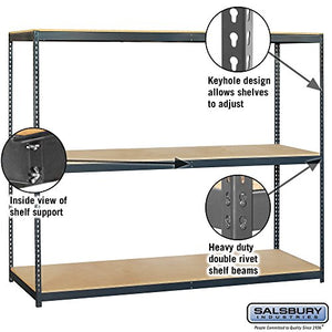 Salsbury Industries Solid Shelving Unit, 96-Inch Wide by 84-Inch High by 24-Inch Deep