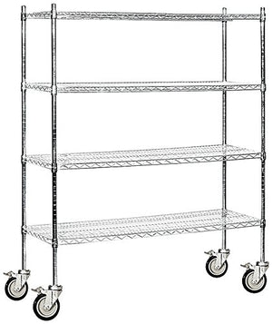 Salsbury Industries Mobile Wire Shelving Unit, 60-Inch Wide by 69-Inch High by 18-Inch Deep, Chrome