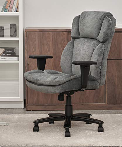 CLATINA Ergonomic Big and Tall Executive Office Chair with Upholstered Swivel 400lbs High Capacity Adjustable Height Thick Padding Headrest and Armrest for Home