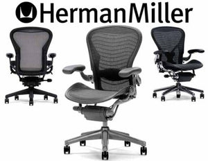 Herman Miller Classic Aeron Task Chair: Standard Tilt - Fixed Vinyl Arms - Standard Carpet Casters