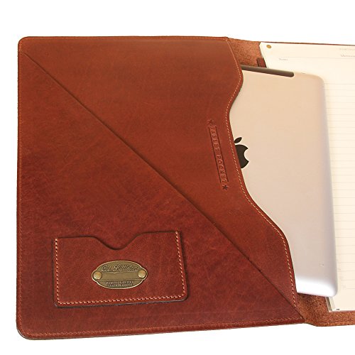 Brown Leather Tablet Portfolio Case No. 18 - USA Made, Fits iPad | Col. Littleton