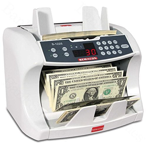 Semacon S-1215 Series 1200 Bank Grade Currency Counters with UV Detection and SmartFeed Advanced Banknote Feed System Technology, Speed Up to 1600 Notes Per Minute